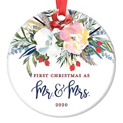 Download Amazon.com: First Christmas Mr & Mrs Ornament 2020 Bridal ...