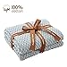 Pumpkin Town Gray 100% Cotton Cable Knit Autumn Throw Blanket for Soft Sofa, Chair, Couch, Picnic, Camping, Beach, Home Decorative Knitted Blanket, 50