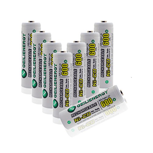 Geilienergy AA NiCd 600 mAh 1.2 V Rechargeable Batteries For Solar light (Pack of 8)