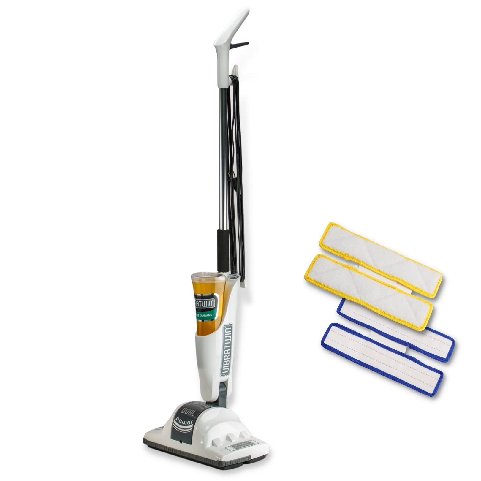 VIBRATWIN Electric Mop Dual Action, Floor Polisher and Cleaner Machine, With Pads for Carpet, Moquette, Wood, Laminates, Hardwood, Stone, Parquet, Marble (Vibratwin)