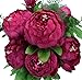 Duovlo Springs Flowers Artificial Silk Peony Bouquets Wedding Home Decoration,Pack of 1 (Spring Hot Pink)