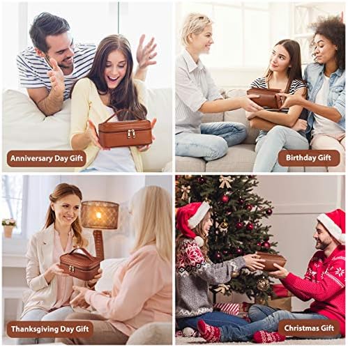 Makeup Bags ,Cosmetic Bag 3 Packs Travel Makeup Bag for Women Portable Makeup Bag Organizer Waterproof and Durable Makeup Bag for Purse with Gold Zipper PU Lather Brown 8 Makeup Bags ,Cosmetic Bag 3 Packs Travel Makeup Bag for Women Portable Makeup Bag Organizer Waterproof and Durable Makeup Bag for Purse with Gold Zipper PU Lather Brown