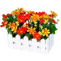 George Jimmy Artificial Flowers Arrangement Room Components Wood Fence Floral Decoration-C01