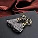 DZT1968 Women Girl Vintage hollow Crystal Tassel Dangle Stud Earrings Jewelry (Gray)