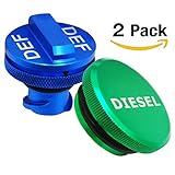 Diesel Fuel Cap for Dodge, BORUD Magnetic Ram Diesel Billet Aluminum Fuel Cap and DEF Cap Combo for 2013-2018 Dodge Ram Truck 1500 2500 3500 with New Easy Grip Design