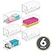 mDesign Small Plastic Stackable Office Storage Organizer with Open Front - Perfect Drawer and Desk Bin - Pen, Marker, Pencil, Paper, and Stationary Holder - 7
