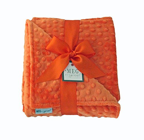MEG Original Minky Dot Baby Blanket, Double-sided Orange 387
