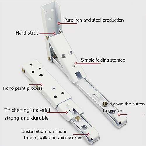 Hyacinthus 12 Inch Folding Spring Loaded Supports Wall Mount