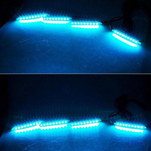 Car LED Strip Light Wireless Remote Control 4pcs 36 LED Multicolor Music Car Interior Lights Under Dash Lighting Waterproof Kit with Sound Active Function, Car Charger Included,DC 12V - Thumbnail 7