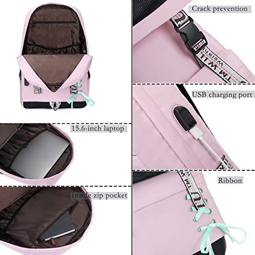 GUIVITU Backpacks for Girls Schoolbag for Kids 6-12 years Teens Bookbag Children Waterproof Rucksack with Pencil Case Sets