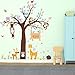 ElecMotive Forest Animal Giraffe Monkey Owls Hedgehog Rabbit Tree Nursery Wall Stickers Wall Murals DIY Posters Vinyl Removable Art Wall Decals for Kids Girls Room Decoration (Zoo)