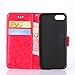 iPhone 7 Case, Urvoix Card Holder Stand Smooth Hand Feel PU Leather Wallet Case - Embossed Flower Butterfly Flip Cover for 4.7