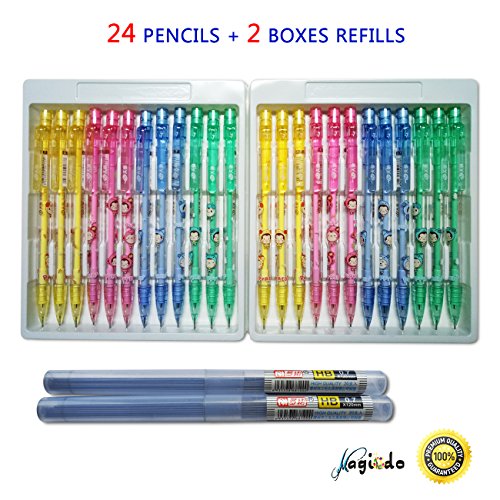 Magicdo Automatic Mechanical Pencil,Medium Point (0.7mm), Retractable Mechanical Pencils Automatic Set With 2 Automatic Pencil Lead For Writing, Drawing, Signature,24-Count - Thumbnail 6