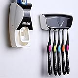 Toothpaste Dispenser, Kokome Toothpaste Squeezer Wall Mounted, Automatic Toothpaste Dispenser with Toothbrush Holder Set for Kids, Adults