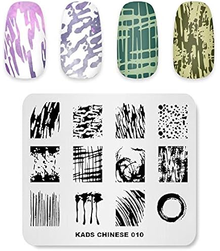 KADS Nagelschablone NA037 Mit Ginkgo-Motiv - Edelstahl Stempelplatte Für DIY Nageldesign