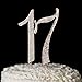 Ella Celebration 17 Cake Topper for 17th Birthday, Rhinestone Number Decoration Party Supplies (Rose Gold)