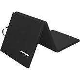 BalanceFrom 6x2 Feet 3-Panel Folding Gymnastics Mat &ndash; 1.5-Inch Thick Pad with Vinyl Surface and Carrying Handles for Tumbling, Yoga, Pilates, Home Workouts, and Martial Arts