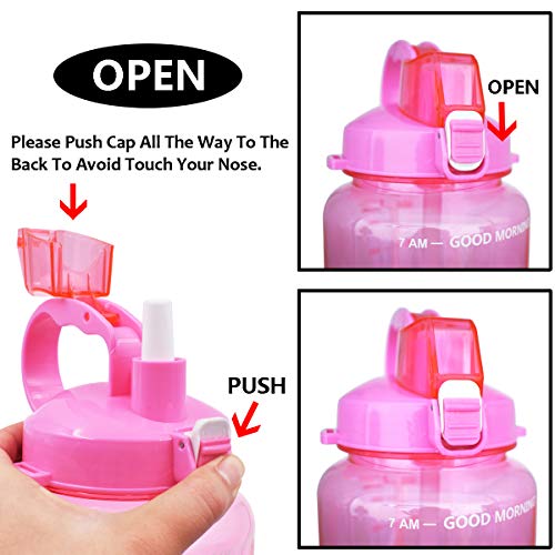 image for QuiFit Gallon Sport Water Bottle with Drinking Straw and Motivational 