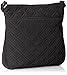 Vera Bradley Women's Microfiber Triple Zip Hipster Crossbody Purse, Black, One Size