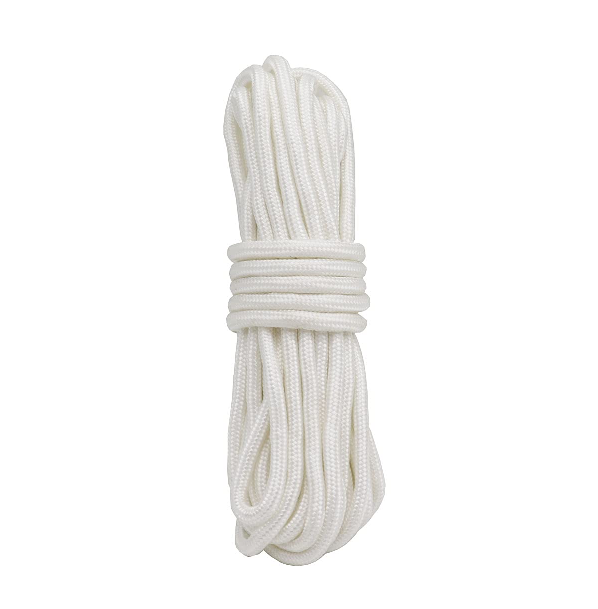 Fuwok 2/3/4/6/8/10MM 20M(64ft) Satin Nylon Trim Cord,Rattail Silk Cord,All Purpose Rope,Assorted Colors Nylon String Twisted Durable Long Ropes (White, 8mm)