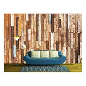 Grunge Old Wood Wall Texture Background - Removable Wall Mural | Self-Adhesive Large Wallpaper - 66x96 inches
