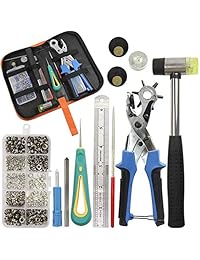 Juego de alicates de perforación de cuero, alicates de perforación para cuero, cinturones, papel, ropa para decoración y reparación, 6 agujeros de 0.079 in, 0.098 in, 0.118 in, 0.138 in, 0.157 in