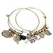 HONGYE 1 Set 2 Pcs Tree of Life Leaves Feather Rhinestone Pendant Bangle Bracelet