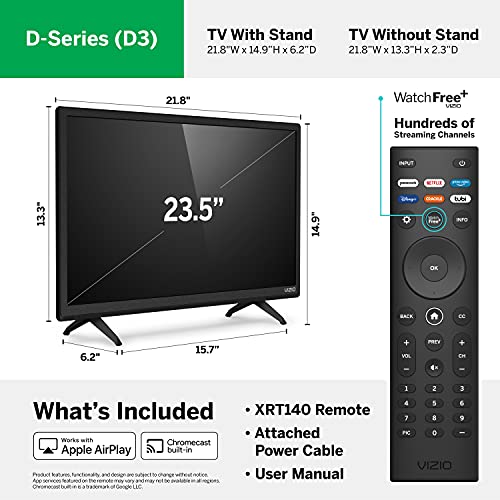 VIZIO 24inch DSeries 720p Smart TV with Apple AirPlay and Chromecast Builtin, Alexa