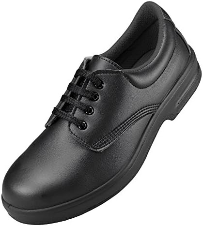 Comfort Grip Washable Lace Up Black Safety Shoe - Size UK 3 - UK 12 - Black - 47