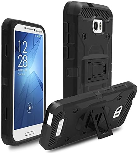 Coolpad Defiant Case, Coolpad 3632A Case, LingAo 4 in 1 Heavy Duty Dual Layer Shockproof Rugged Holster Case Cover [Swivel Belt Clip] with for Coolpad Defiant (Black)