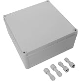 LeMotech Junction Box IP67 Waterproof Dustproof ABS Plastic Project Box for Electrical Outdoor Enclosure Gray 7.9 x 7.9 x 3.7 inch (200 x 200 x 95 mm)