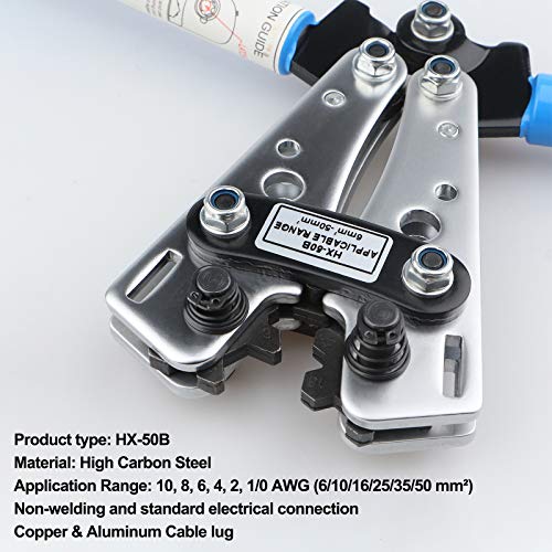 image for Toolwiz Battery Cable Lug Crimping Tools Ratchet Wire Cutting for Crim