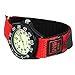Jewtme Kids Children Nylon Strap Luminous Outdoor Sports Analog Display Watch for Boys Girls-Red