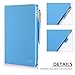 FYY Case for iPad Air 2 - Premium PU Leather Case Smart Auto Wake/Sleep Cover with Hand Strap, Card Slots, Pocket for iPad Air 2 (only fit iPad Air 2) Cyan