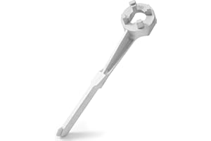 Aluminum Drum Wrench, Drum Plug Bung Wrench for Opening 10 15 20 30 50 55 Gallon Drum, Fits 2 in and 3/4 in Bung Caps