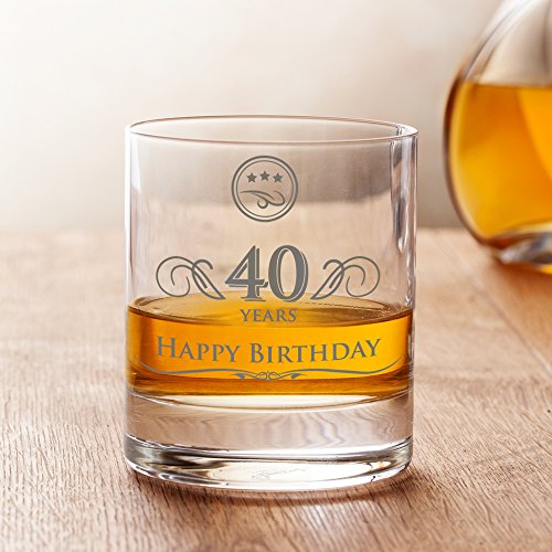 Buy AMAVEL Whiskey Glass 40th Birthday Elegant Tumbler 40 years Standard Perfect