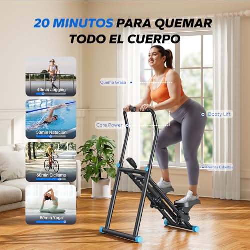 MERACH Escaladora para Ejercicio en Casa | Escaladora con Plataformas Ajustables, Modelo Mejorado de Step Ejercicio para un Entrenamiento Eficiente en Escaleras