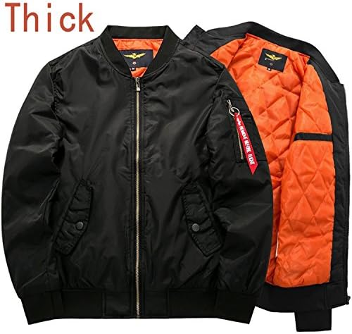 Marvin Cook Bomber Jacket Men's Thick Warm Autumn Winter Military Motorcycle Jackets Flight Pilot Air Force Coat thick black XXXL
