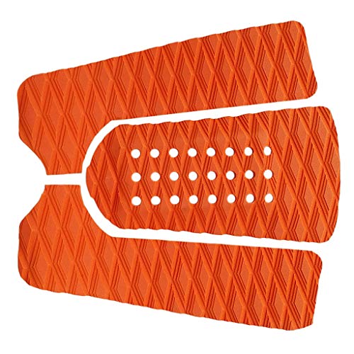 Baosity 3Pcs/Set Non Slip Surfboard Traction Tail Pads Boat Deck Grips for Surfing Skimboarding Surf Surfing Accessories - Orange, as described
