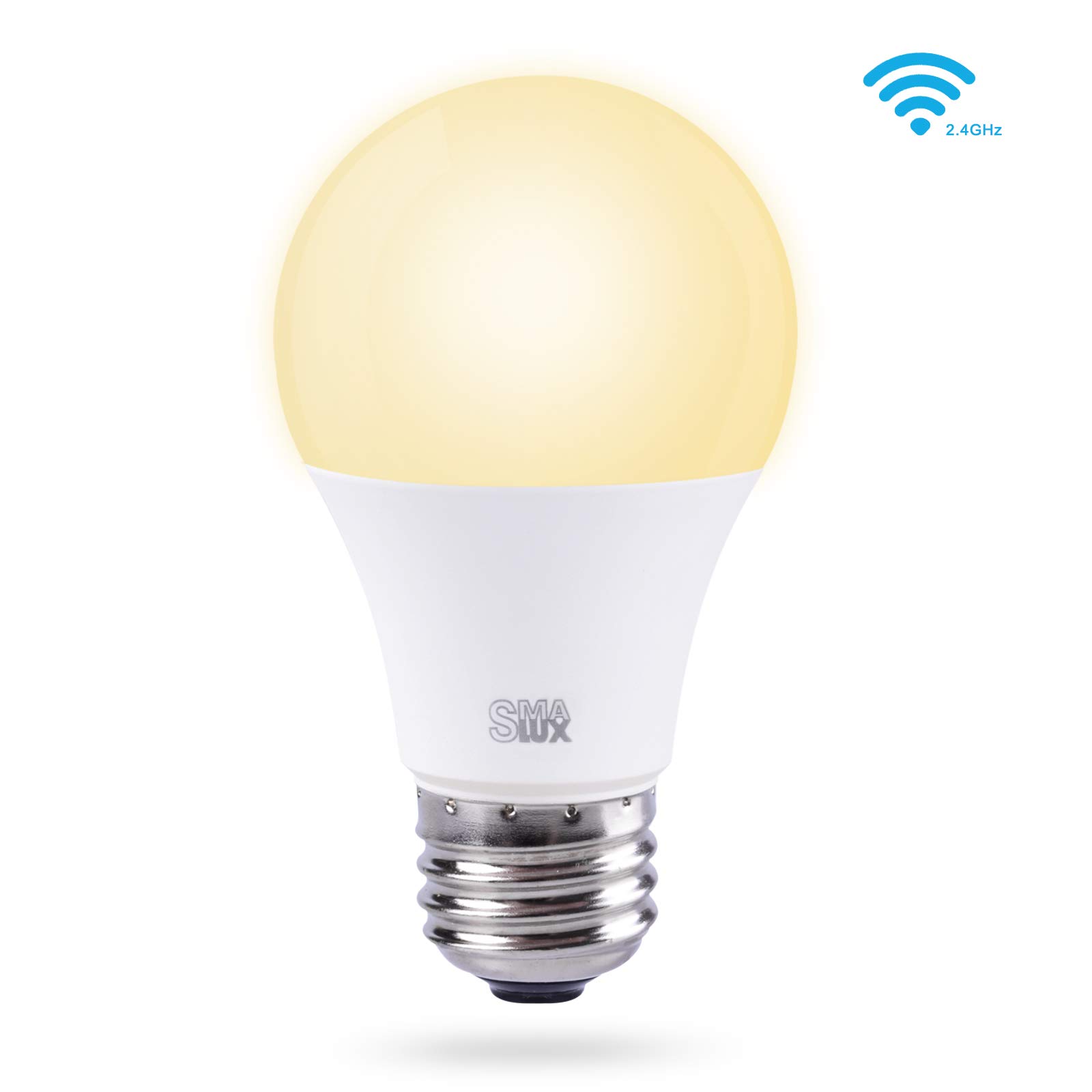 Smart LED Light Bulb, Smalux WiFi Warm White 800lm Dimmable Smart Home Lighting Bulb, 9W A19 E26 Voice/Remote Control Bulb,Timer Function,Works with Amazon Alexa/Google Assistant/IFTTT