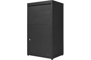 Adoorn Package Delivery Boxes for Outside, Large 36 x 20.5 x 15 (HxWxD) Security Package Box, Free Standing Anti-Theft Parcel Drop Box - Black