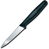 Victorinox 3.25 Inch Paring Knife with Straight Edge, Spear Point, Black