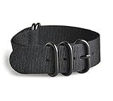 Gemony Military Army Nato Strap Black Nylon Fabric DW Replacement Heavy Strong Watch Bands 22mm