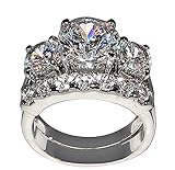 5 Ct. Bold Past Present & Future Cubic Zirconia Cz Bridal Engagement Wedding Ring Set (Round-shaped Center Stone Is 2.75 Cts) (7)