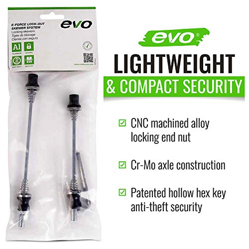 EVO EForce LockOut Bolt On Skewers Locking Bike Skewers with Key
