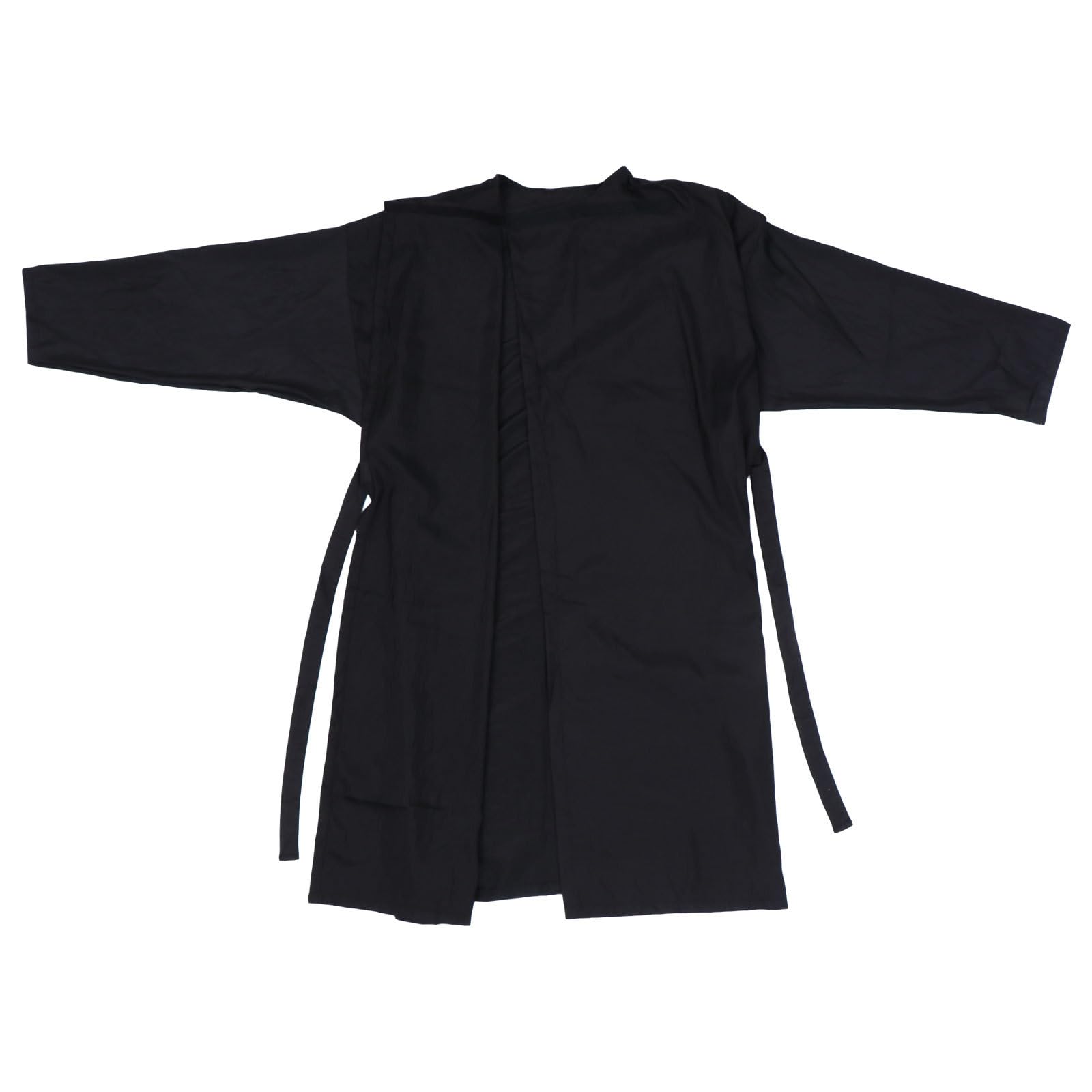 FOMIYES Salon Robes: Hair Salon Smock - Professional Fabric Smock Kimono Style, Black Haircut Cape Barber Apron