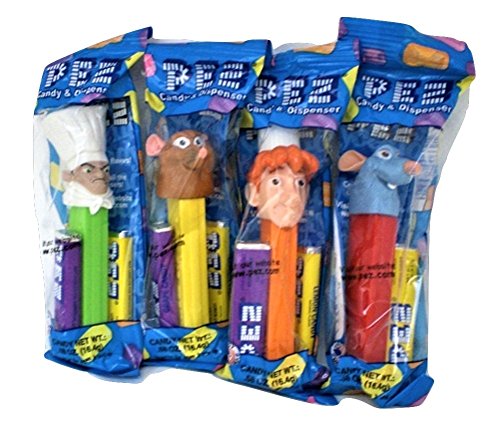 Pez Ratatouille Candy Dispensers : Remi, Skinner, Linguini, Emile Set of 4