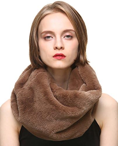 Vogueearth Women 2 Material Choose Winter Neck Warmer Fur Scarf Fox Faux Khaki