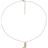 Mikovivi Cowboy Boot Necklace for Women, Gold Plating Cowgirl Boot Necklace Western Hip-Hop Style Dainty Gold Chain with Pendant Fashionable Simple Everyday Jewelry Accessory for Women and Men