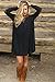 Mixmax Women Elbow Stitching Color Splice Tunic Dress (Small, Black)